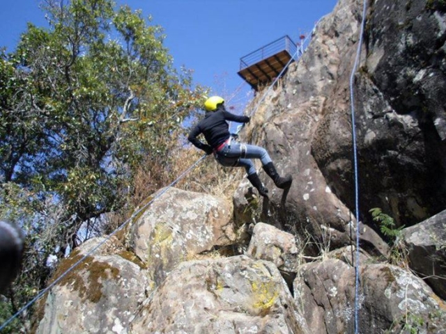  rappelling in mountains 